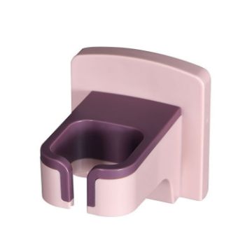 Wall-Mounted Light Pink Bathroom Hair Dryer Storage Rack Shelf - 1