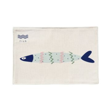 Cotton Linen Double Layer Anti-slip Geometric Placemat Potholder (Fish) - 1