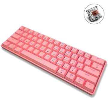 LEAVEN K28 61-Key RGB Wireless/Wired Mechanical Keyboard, Tea Axis Pink - 1