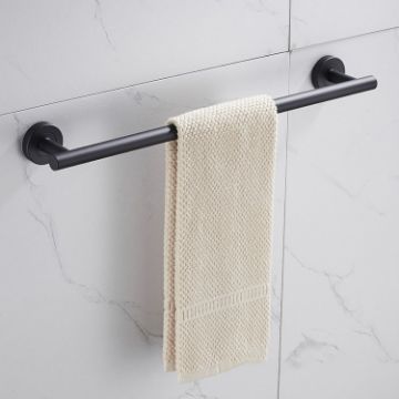 Black 304 Stainless Steel Grooved Bathroom Pendant Shelf, 40cm Rod - 1