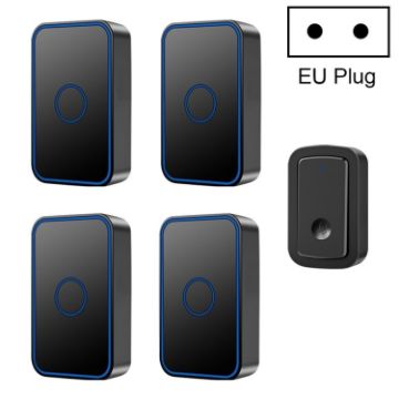 CACAZI A19 Wireless Music Doorbell, EU Plug, Black, No Battery Needed - 1