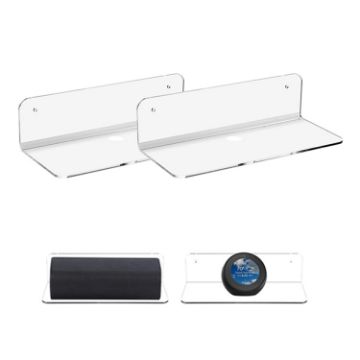 2pcs Set Transparent Speaker & Surveillance Camera Wall Bracket Holder - 1