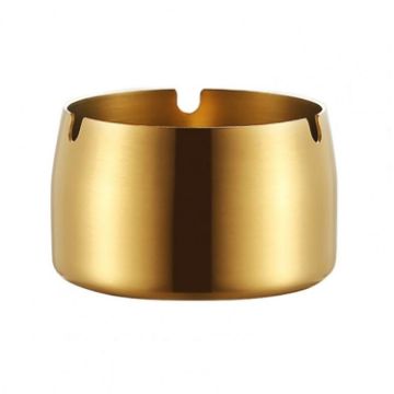 Medium Gold Windproof Drop-Proof Thickened Stainless Steel Ashtray - 1
