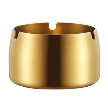 Extra Large Gold Windproof Drop-Proof Stainless Steel Ashtray - 1