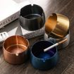 Extra Large Rose Gold Windproof Drop-Proof Stainless Steel Ashtray - 7