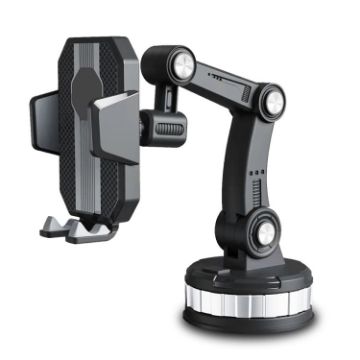 Big Suction Cup Car Phone Holder - X-0566 Black Gray Console Mount - 1