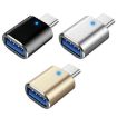 USB 3.0 Female to USB-C Male OTG Adapter 3-Pack with Light (Silver) - 2
