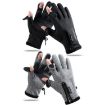 Warm Fingerless Fishing Gloves, Touch Screen, Size L, Grey - Outdoor Sports - 2