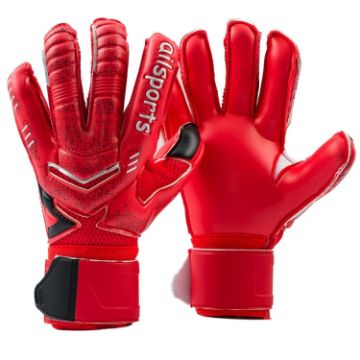 Ailsports ST5511 Goalkeeper Gloves, Size 5, Red, Latex Finger Protection - 1