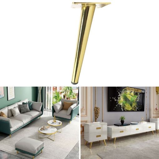 Cone Round Tube Furniture Support Legs - Oblique Cone 17cm Titanium - 1