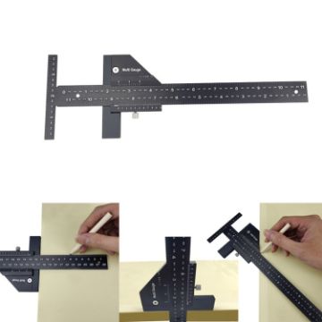T072 Multifunctional Aluminum Alloy Woodworking T Type Marking Ruler - 1