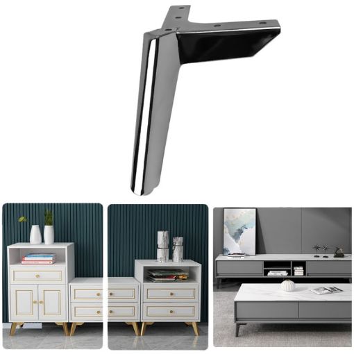 Metal Furniture Support Legs LH-FJ0039, 8cm Height, Gun Black Finish - 1