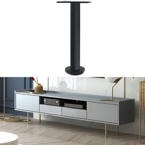 Adjustable Stainless Steel Furniture Legs 10cm Matte Black LH-TJ003 - 1