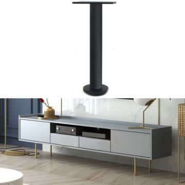 Adjustable Stainless Steel Furniture Legs 40cm - Matte Black LH-TJ003 - 1