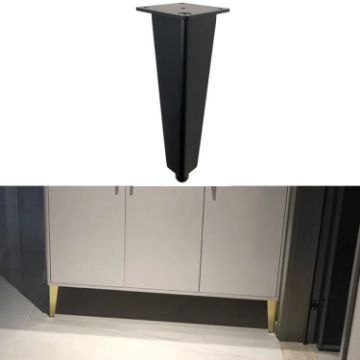 Adjustable Black Aluminium Furniture Stand Legs - 23cm Height - 1