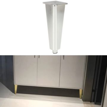Adjustable Silver Aluminium Furniture Stand Legs, 27cm Height - 1