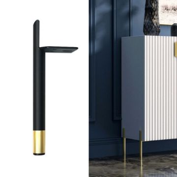 Cylindrical Metal Furniture Support Legs 20cm - Black Gold LH-D012-01 - 1