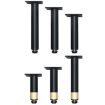 Adjustable Metal Furniture Support Legs, 15.5cm Height, Matte Black - 2