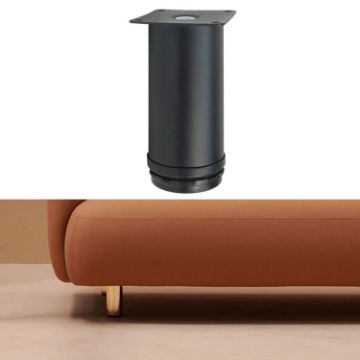 Thickened Stainless Steel Furniture Support Legs 12cm Matte Black - 1