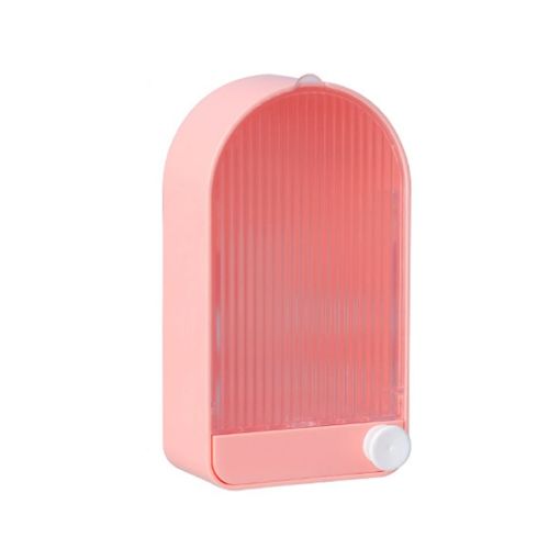 Wall Mounted Pink White Bathroom Soap Dish with Lid - Home Decor - 1