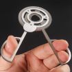 C889 Black Stainless Steel Windmill Round Cigar Cutter - 5