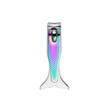 Gradient Mermaid Handle Titanium Nail Clipper - Small, Colorful Nail Art Tool - 1