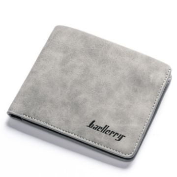 Baellerry BLR1152 Men's Vintage Frosted Two Fold Wallet - Gray Horizontal - 1