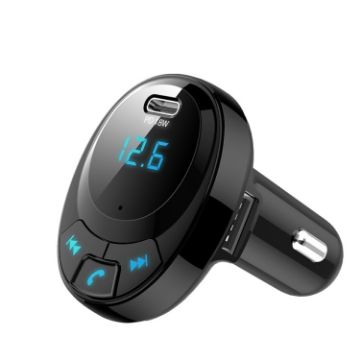 BT09 Car Bluetooth MP3 Display Dual USB Charger - Black - 1