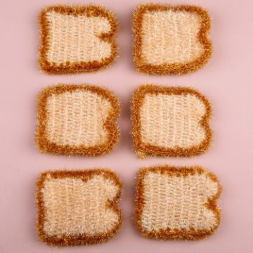 Bread Shape Dish Towel Set - 6 PCS Acrylic Polyester Dish Cloths - 1