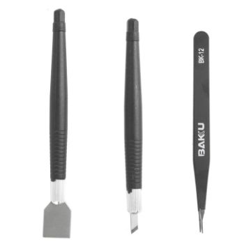 BAKU BK-7280 Solder Slurry Removal Scraper Tweezers Set - 1