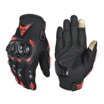 MOTOCENTRIC 13-MC-010 Touch Screen Motorcycle Gloves, M, Red, Breathable - 1