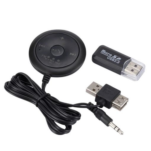 Bluetooth FM Car Receiver - Hands-Free AUX Console MP3 Player - 1