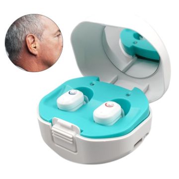 TWS On-Ear Hearing Aid with Charging Compartment - White - 1