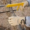 Heat Resistant Cowhide Gloves - CLS Outdoor Barbecue Protective (Khaki) - 6