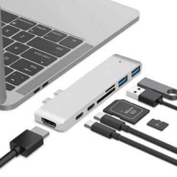 7-in-1 100W USB 3.1 Hub with 4K HDMI, Card Reader, 20V PD Converter (Silver) - 1