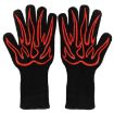 Silicone BBQ Gloves - High Temp Resistant, Anti-Scalding (Flame Red) - 1