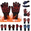 Silicone BBQ Gloves - High Temp Resistant, Anti-Scalding (Big Flame Blue) - 2
