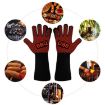 Silicone BBQ Gloves - High Temp Resistant, Anti-Scalding (Fish Bone Blue) - 5