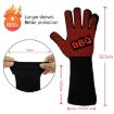 High Temp Resistant Silicone BBQ Gloves, Anti-Scald, Full Dots Red - 3