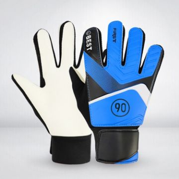 Kids Goalkeeper Gloves Size 7 - Latex Anti-Collision, Blue - 1