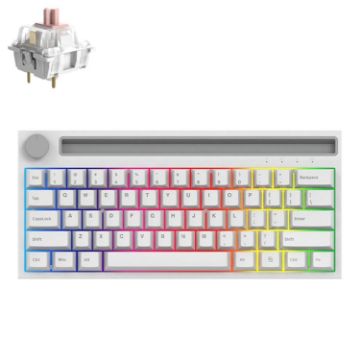 Ajazz K620T 62-Key Bluetooth Wireless Mechanical Keyboard, Pink Shaft - 1