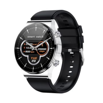 ME88 1.32" Smart Watch - Heart Rate & Sleep Monitor, Silver Silicone - 1