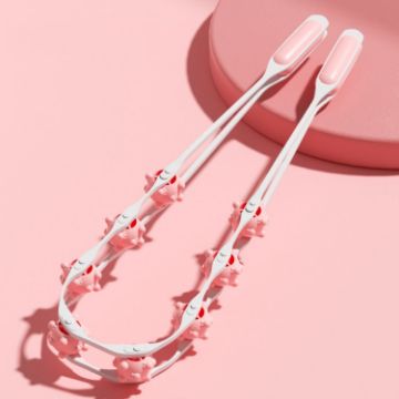 Pink Shoulder Neck & Back Meridian Roller Massager - Manual Dredging Tool - 1