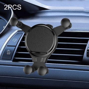 2PCS JQ006 Snap Rotating Car Air Outlet Phone Holder - Dark Black - 1