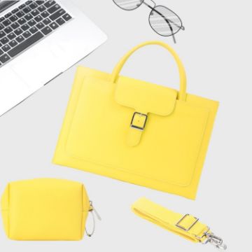 S176 13" Goose Yellow Waterproof Laptop Bag with Power Pack - 1