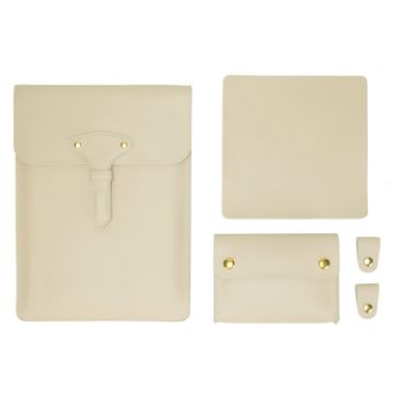 S177 3 In 1 Leather Waterproof Laptop Liner Bag, 15" Apricot - 1