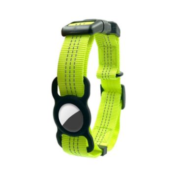 PUGGA GG1002 Dog GPS Collar for AirTag, Size M, Fluorescent Green - 1