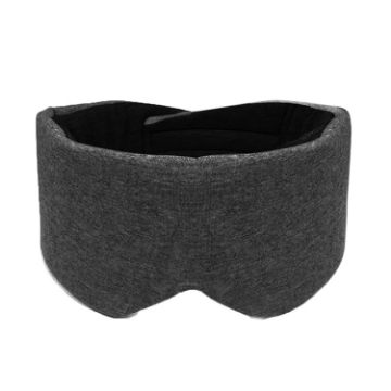 Oversized Cotton Blackout Sleep Eye Mask - Breathable, Black - 1