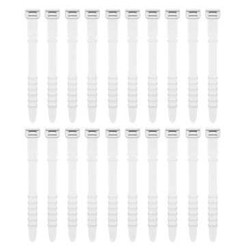 Fishbone Silicone Cable Tie Organizer - 3 Sets, 20pcs/Set, White - 1