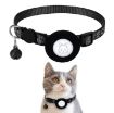 Reflective Black Cat Collar with Bell for Airtag Tracker - 1